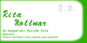rita mollnar business card